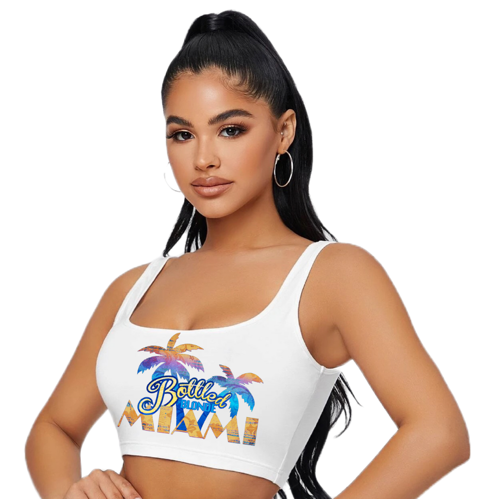 Indigo Woman Crop Top Licensed by the NBA Miami Heat Crew Neck Short Sleeve  T-Shirt 2798084